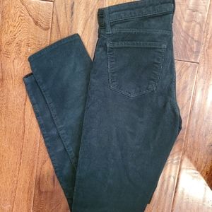 J Brand Dark green skinny corduroy pants